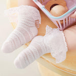 Boonbery Baby Girl Socks Lace Ruffle Socks 2/3/6 Pairs Eyelet Ankle Dress Sock for Newborn Infant Toddler 0-1/1-3/3-5 Years