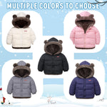 flower frail Infant Baby Bear Winter Snowsuit Hooded Jacket Warm Fleece Coat Windproof Outerwear for Toddler Boys Girls White 12-18M