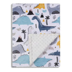 Donsonny Baby Blanket for Boys Girls Soft Minky with Double Layer Dotted Backing, Color Dinosaurs Printed 30 x 40 Inch Receiving Blanket