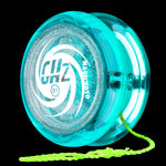 MAGICYOYO Toys Looping Yo-Yo, D1 Responsive Beginner Yoyo with Strings, Plastic Body Great for String Tricks for Advance Players to Perform Like Pros + Extra 3 Strings -Glitter Crystal Green