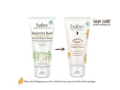 Babo Botanicals Sensitive Baby Fragrance-Free Diaper Cream - 25% Natural Zinc Oxide - Calendula, Shea & Cocoa Butter - EWG Verified - Vegan
