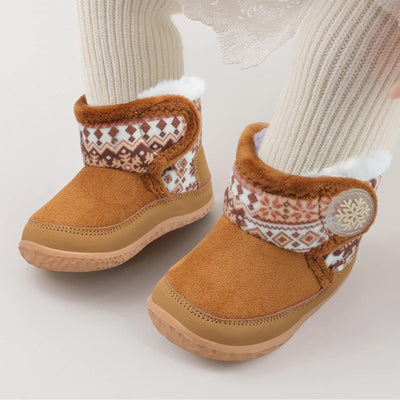 L-RUN Winter Lightweight Boots Baby Shoes Boy Girl Infant Sneakers Winter Warm First Walkers Brown 18-24 Months Infants