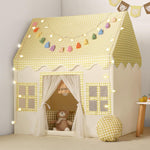 Kids Play Tent Indoor: with Mat, Tassel Garland, Star Lights - Toddler Girl Tent Indoor Playhouse for Toddlers Kids Toys for Boy Girl Birthday Gift