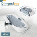 Orzbow Baby Bath Support, Foldable Newborn Bathtub 0-6 Months, Non-Slip Soft Baby Bath Tub with Suction Cups, Ergonomic Design, Newborn Infant Essentials Must Haves, Gray