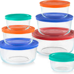 Pyrex Simply Store (12-Pack) Glass Food Storage Containers Set, (1, 2, & 3 Cup) Meal Prep Containers With BPA-Free Lids, Dishwasher & Microwave Safe