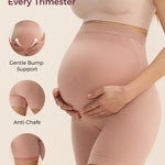 Momcozy Maternity Shapewear for Under Dresses, Anti-Chafing Mid-Thigh Pregnancy Underwear, Belly Support, Cotton Gusset