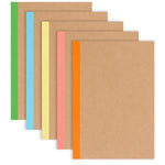 LABUK 5pcs A5 Composition Notebook Journals, Kraft Lined Notebooks Bulk, 5 Colors 60 Pages for Journaling, Writing, School, Office, Kids Gift