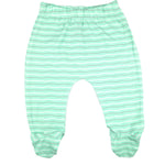 123 Bear Baby Soft Cotton Spandex Pants with Feet (Mint A 4pk, 3-6 Months)