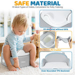 Orzbow 3-in-1 Toddler Potty Training Toilet | Baby Potty Chair, Toilet Topper Training Seat and Step Stool for Boys and Girls, Easy-to-Clean with Splash Guard and Lid, Grey