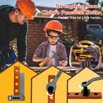Hibility Kids Tool Set with Tool Box & Electronic Toy Drill, Pretend Play Kids Construction Kits, Toy Tools for Toddlers 3-5, Kids Tool Sets for Boys Ages 4-6