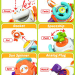 Montessori Sensory Toys for Toddlers 1-3, Activity Busy Cube for 1 2 3 Year Old Boy Girl, Travel Plane Cars Learning Educational Toys for Baby Toddler Birthday Gifts