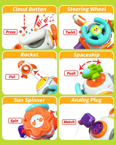 Montessori Sensory Toys for Toddlers 1-3, Activity Busy Cube for 1 2 3 Year Old Boy Girl, Travel Plane Cars Learning Educational Toys for Baby Toddler Birthday Gifts