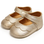 LAFEGEN Baby Girls Mary Jane Flats with Bownot Non Slip Soft Sole PU Leather Newborn Infant Toddler First Walker Cirb Dress Shoes 03 Gold Baby Girl Shoes, 12-18 Months Toddler