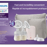 Philips Avent Double Electric Breast Pump - Electric Breast Pump, Hospital Strength, with Travel Bag and Pouch, SCF393/82
