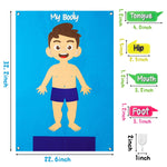 WATINC 35Pcs Body Parts Learning Felt Story Board Set Preschool Human Organ Educational Teaching Storytelling Early Learning Interactive Play Kit Wall Hanging Gift for Toddlers Kids 41 x 30 Inch