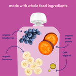 Cerebelly Baby Food Pouches, Veggie Purees for Toddlers, No Added Sugar, Fiber, Non-GMO, 4 Ounce BPA-Free, Sweet Potato Blends, 24 Count