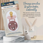 Itzy Ritzy Natural Rubber Newborn Pacifiers (Set of 2) – Baby Pacifiers with Cherry-Shaped Nipple & Large Air Holes for Added Safety; Set of 2 Binkies in Blossom & Rosewood (Ages 0 – 6 Months)