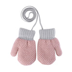 HKSICHENGKEJI Toddler Winter Warm Mittens Baby Soft Plush Gloves Knit Fleece Lined Ski Snow Gloves for Boys Girls 1-3 Years