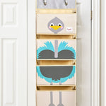 3 Sprouts Over The Door Baby Organizer - Essential Newborn Nursery Storage, Toy Organizer for Room and Closet - Bedroom Storage - Hooks Included, Ostrich