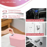 Baby Wipe Warmer, Portable USB Powered Baby Wet Wipes Dispenser Holder with Temperature Control, Paper Towel Heater for Home, Car, Travel (Roseate)
