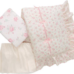 Lambs & Ivy Coquette Floral Pink Bows Aesthetic 3-Piece Baby Crib Bedding Set