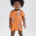 Disney Winnie the Pooh Tigger tiger pig Newborn Baby Boys 2 Pack Rompers Orange/Yellow 6-9 Months