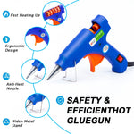 Hot Glue Gun Kit, 40 Glue Sticks for Mini Glue Guns with Hardshell Carrying Case for School Crafts DIY Arts, Quick Home Repairs, Home School Project and Festival Decorations (20W)