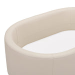 babyletto x GATHRE Capsule Bassinet in Vegan Ivory Leather, Wipeable & Water Resistant