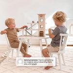 Delta Children Homestead Kids Table & 2 Chairs Set - Ideal for Arts & Crafts, Greenguard Gold Certified, Grey