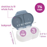 b.box Snack Box - Leakproof Mini Bento Box for Kids & Toddlers, 2 Compartment Snack Containers for Kids, Lunch Containers, Dishwasher Safe, BPA Free, PFAS Free, Ages 4m+, 1 3/4 Cup - Chill Out