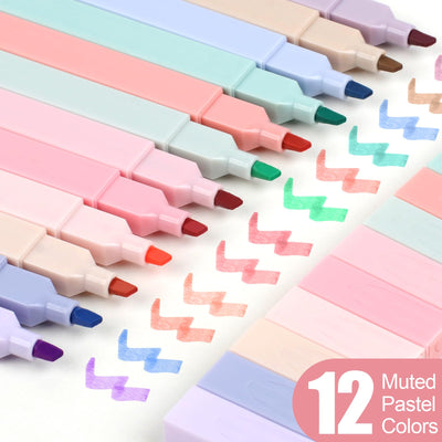 Utron 12pcs Bible Highlighters, Pastel Highlighter Set, No Bleed Bible Highlighters (12 Color)