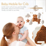 EERKEOD Baby Crib Mobile Bear Nursery Mobile for Boys Girls Teddy Velvet Mobile Nursery Decor for Infant Bedroom Hanging Baby Mobile for Bassinet Newborn Baby Gift（Brown Bear）