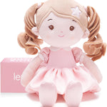 Soft Baby Doll Toys (12''), My First Baby Rag Doll for 1 Year-Old Girl Birthday Gift, Christmas Plush Toys Gift for Toddler Kids Infants -FloraBelle(Pink)