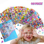 Stickers for Kids 1000+, 3D Puffy Stickers for Kids Toddlers 40 Different Sheets Variety Pack for Scrapbooking, Gifts, Rewards Including Animals, Stars, Fishes, Hearts, Dinosaurs, Cars and More