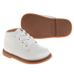 Josmo Baby Boys Girls Unisex Walking Shoes First Step Walker - Lightweight Synthetic Dress Boots Non-Slip Bottom High top - White (Size 2 Infant)