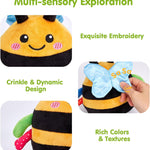 hahaland Baby Toy for 6 + 12 18 Months – Crawling Musical Dancing Bouncing Learning Bee Plush, Interactive Tummy Time Toy for 1 2 3 Year Old Boys Girls Birthday Gifts