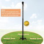 Garbuildman Tetherball Set with Ball & Rope for Outdoor Backyard, Adjustable Tether Ball Pole with Reinforced 5-Prong Base for Playground, Outside Ball Games Sports for Kids & Adults, Black