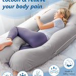 Meiz Pregnancy Pillow, Cooling Silky Pregnancy Pillows for Sleeping, Maternity Body Pillow for Pregnant Woman with Cooling Silk Jersey Cover, Light Grey
