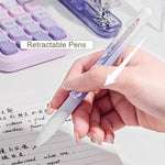 MOZXIRZ 4 Pcs Cute Retractable Pens Cat Paw Gel Pens Pastel Aesthetic Pen 0.5mm Fine Point Black Ink Smooth Writing Pen for Women Girls Office School Supplies (Cat Paw)