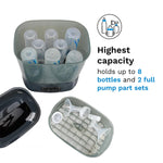 Baby Brezza Bottle Sterilizer and Dryer Advanced – 33% Faster - Largest Capacity Steam Sanitizer - Universal Sterilization Machine for All Bottles + Pump Parts - HEPA Air Filter, Charcoal
