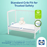Sealy Baby OptiCool Breathable Crib Mattress, GREENGUARD GOLD Certified, Made in USA, Toddler Bed Fit, 2 Stage Cooling Memory Foam, Non Toxic, Airy Cotton Cover, Safety & Quality Tested, 52x28"