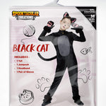 Spooktacular Creations Girls Cat Costume, Black Cat Plush Costume, Child Outfit Set with Tail Headband Gloves for Kids Halloween Role Play Themed Parties, M