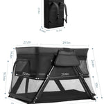 Lilian&Gema 2-in-1 Travel Crib, Portable Crib with Backpack, Lightweight Baby Travel Playpen, Foldable Play Yard with Thick Mattress for Babies & Toddlers, Baby Travel Essential