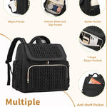 Diaper Bag Backpack,Baby Bag with Changing Pad,Travel Waterproof Diaper Bag Tote,Newborn Essentials Must Haves, Shower Gifts for boys & Girls, Black