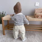 famuka Baby Soft Jeans Unisex Boy Girl Casual Pants Little Kids Long Trousers (Beige, 6-12 Months)