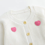 Simplee kids Baby Sweater Cardigan Jacquard Cable-Knit Spring Coat Long Sleeve Cardigan for Baby Girl 6-9 Months