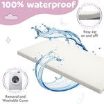 2” Crib Mattress Topper Memory Foam - Waterproof Breathable Soft Washable Cover 52” x28” x 2” Fits Standard Size Cribs & Toddler Beds by Sleepah