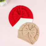 QandSweat 0-24 Months Newborn Girls' Hats Cotton Linen Cap Infant Big Bow Hat Baby Shower(8 Pack)