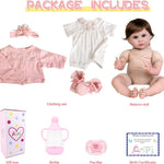 Aori Realistic Reborn Baby Dolls - 22 Inch Lifelike Baby Girl with Feeding Bottle & Pacifier, Weighted Cloth Body for True-to-Life Feel, Gift for Kids Ages 3+