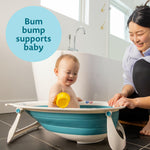 The First Years Sure Comfort Collapsible Baby Bathtub - 2-Position Grow with Me Design - Lightweight and Portable Travel Bathtub for Baby - Ages 0 to 18 Months